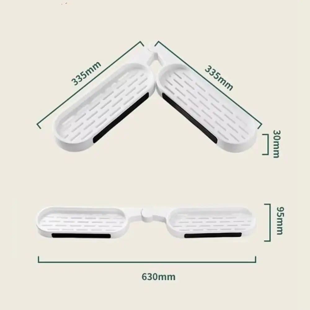 180° Corner Rotating Wall-mounted Bathroom Organizer Storage Rack