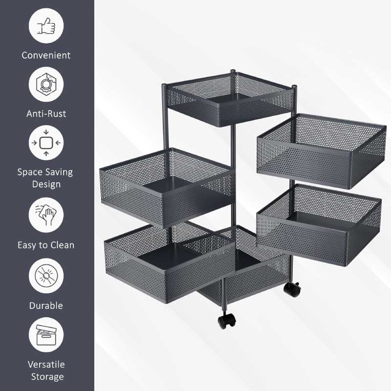 6 Layer Square Shape Kitchen Rack