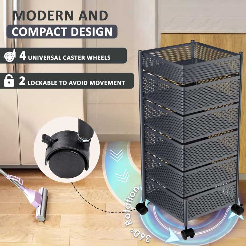 6 Layer Square Shape Kitchen Rack