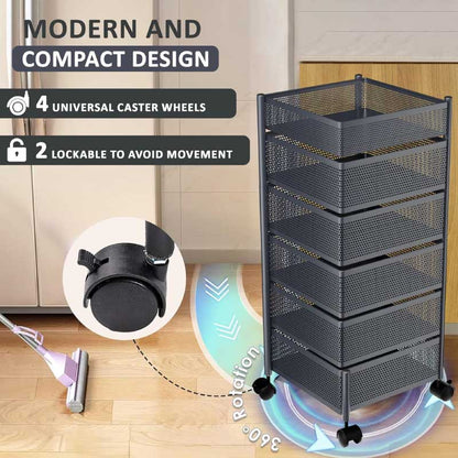 6 Layer Square Shape Kitchen Rack