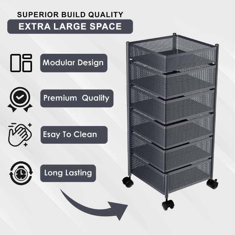 6 Layer Square Shape Kitchen Rack