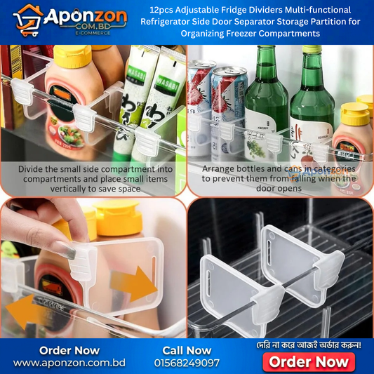 12pcs Adjustable Fridge Dividers