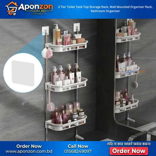 3 Tier Toilet Tank Top Storage Rack