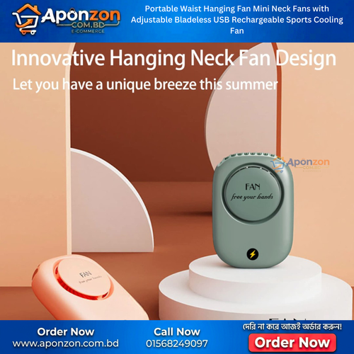 Portable Waist Hanging Fan / Mini Neck Fan (USB Rechargeable