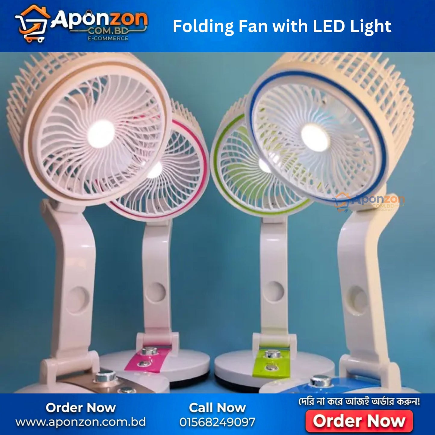 Folding Fan with LED Light