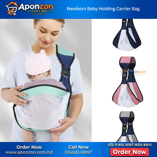 Newborn Baby Holding Carrier Bag