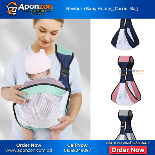 Newborn Baby Holding Carrier Bag