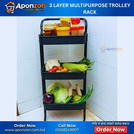 3 LAYER MULTIPURPOSE TROLLEY RACK