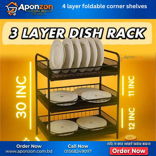 4 Layer Foldable Corner Shelves