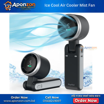 Mini Turbo Fan Portable Handheld Mini Fan Foldable Powerful Winds with 5 Speed