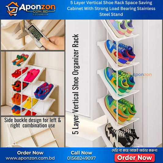 5 Layer Vertical Shoe Rack Space Saving Cabinet