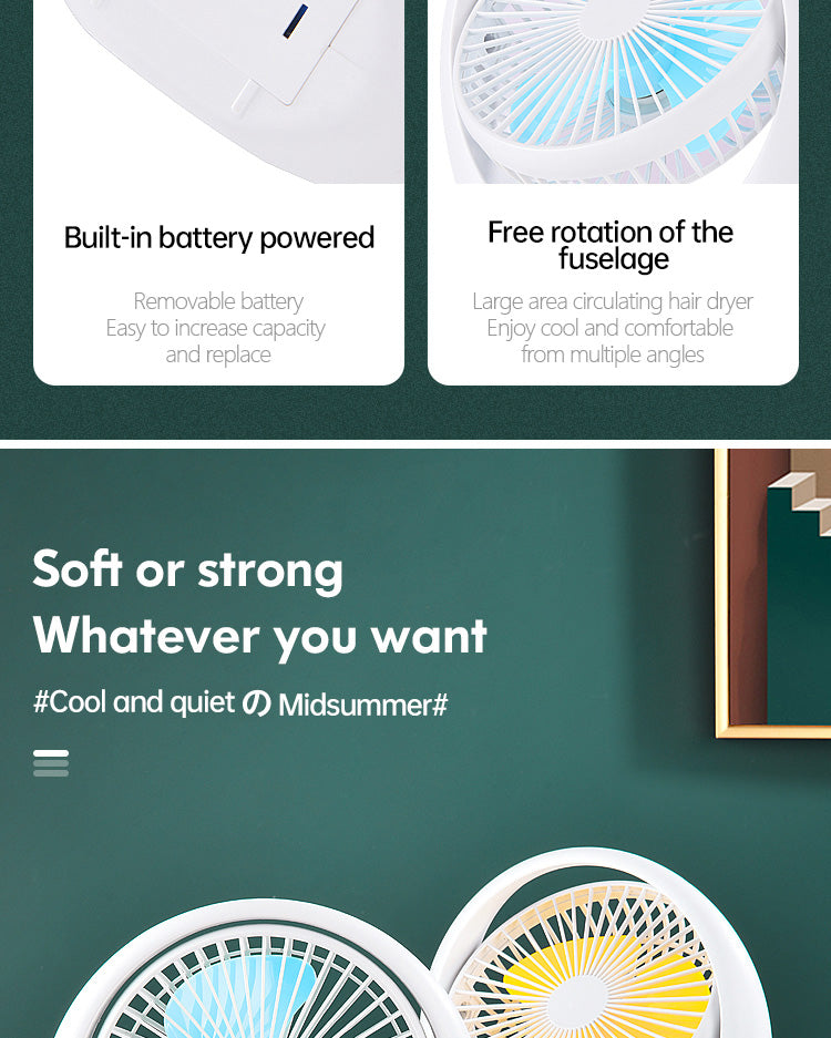 Quiet Cool Mini Portable Desk Fan