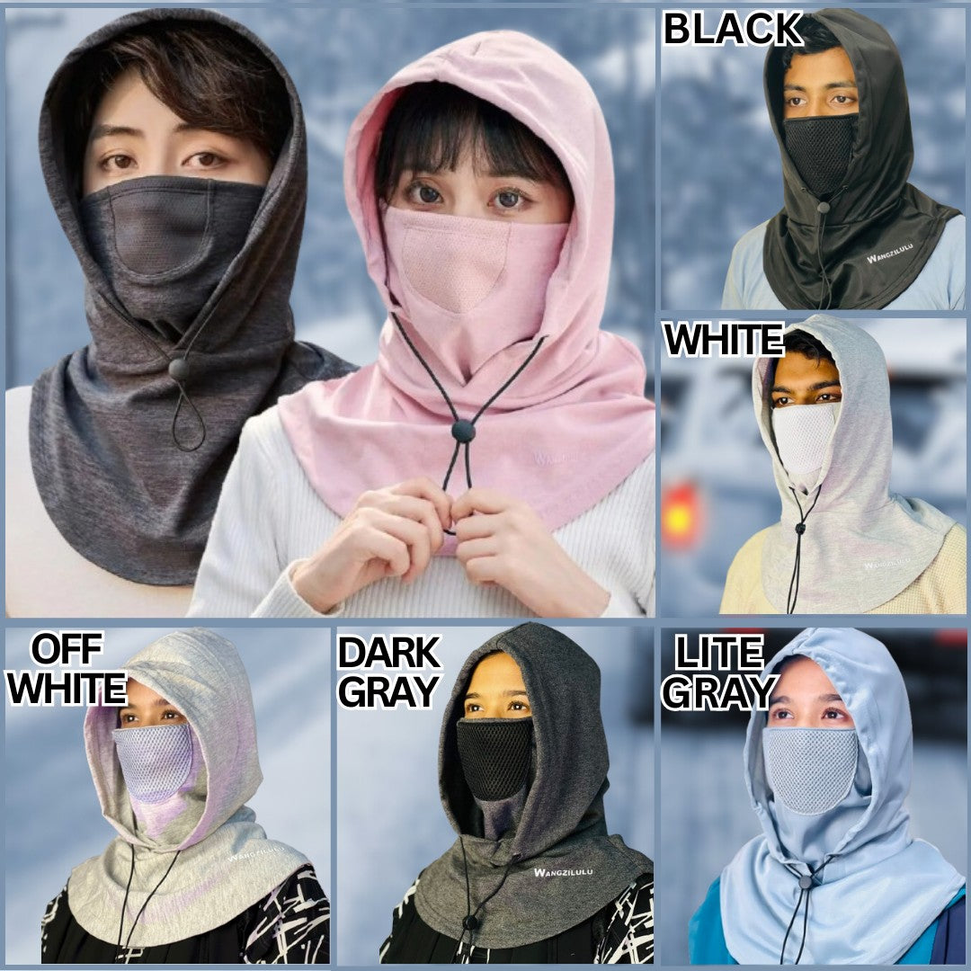 Windproof Cycling Face Cover With Hat (Bike Hooded Mask)