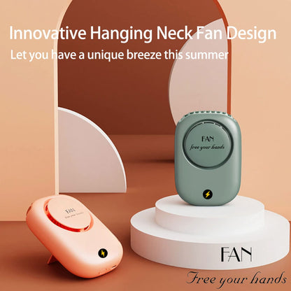 Portable Waist Hanging Fan / Mini Neck Fan (USB Rechargeable