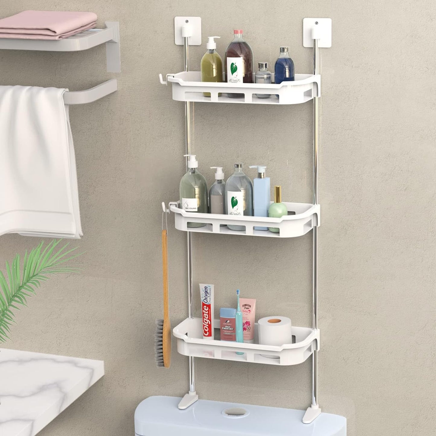 3 Tier Toilet Tank Top Storage Rack