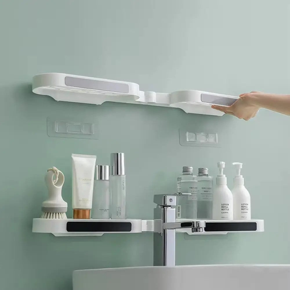 180° Corner Rotating Wall-mounted Bathroom Organizer Storage Rack
