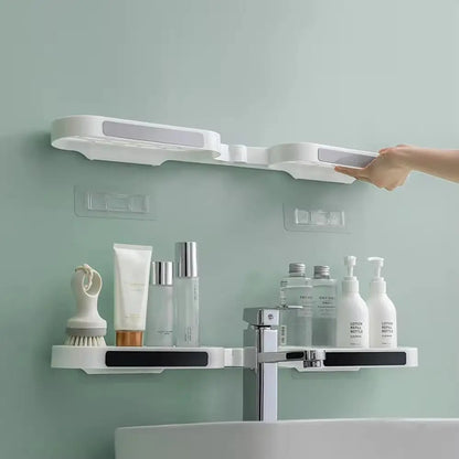 180° Corner Rotating Wall-mounted Bathroom Organizer Storage Rack