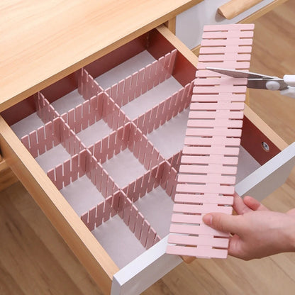 Adjustable Plastic Grid Drawer Organizer (6pcs Set)