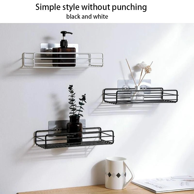 Iron Frame Punch Free Storage Organizer Shelf (2pcs Set)