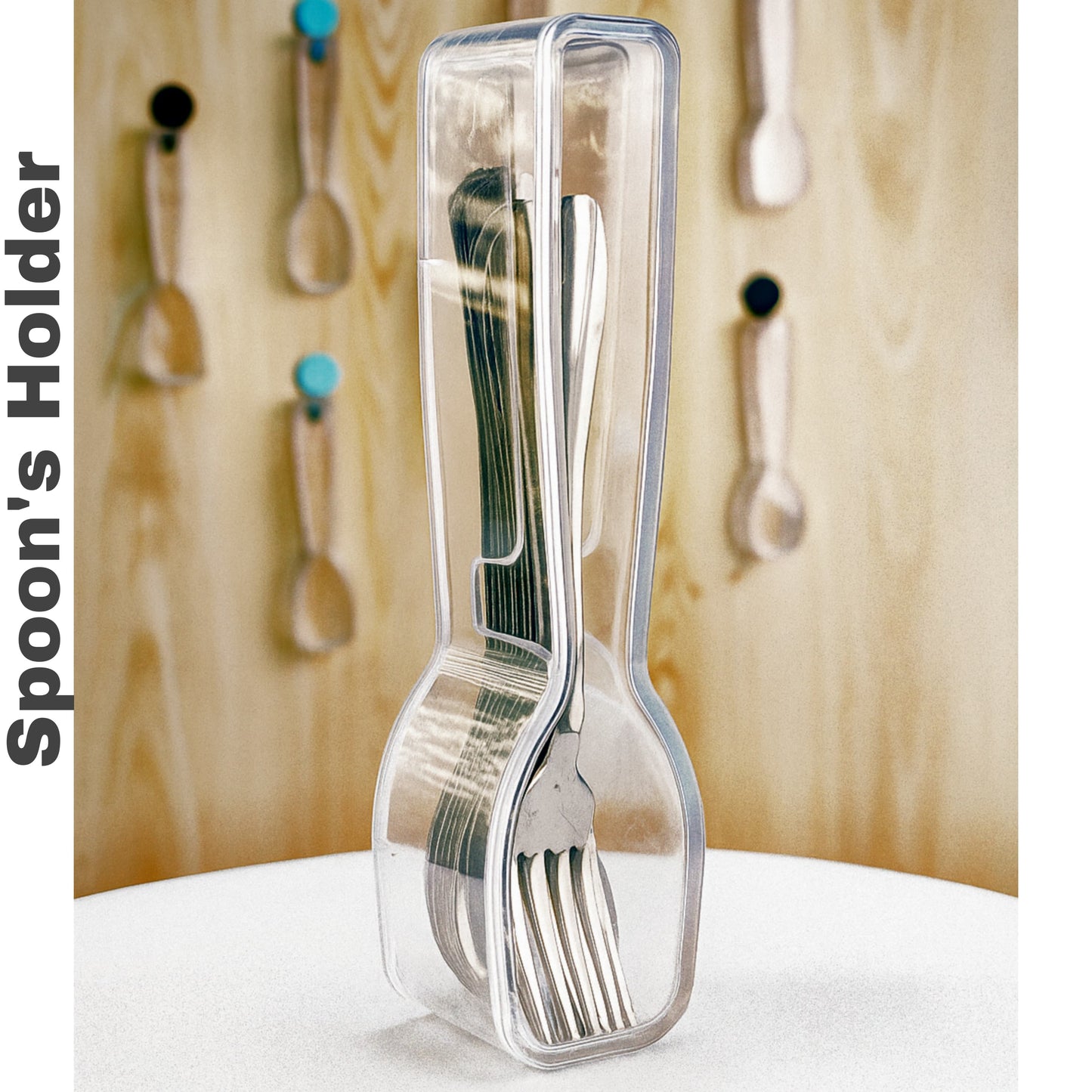 Modern Transparent Spoon Holder for Kitchen