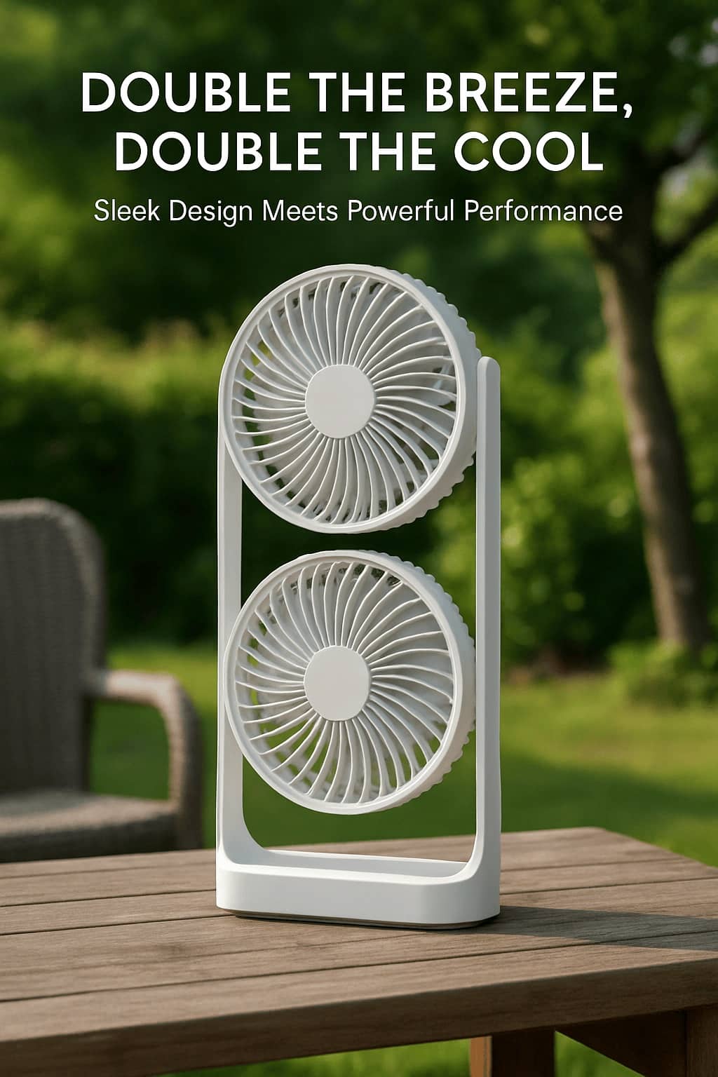 Double-Head High Wind Air Circulation Desktop Fan Portable Double-Layer Cooling Fan