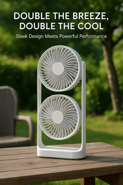 Double-Head High Wind Air Circulation Desktop Fan Portable Double-Layer Cooling Fan
