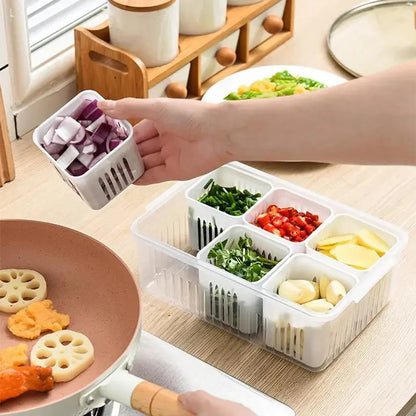 6-Grid Refrigerator Organizer Storage Box