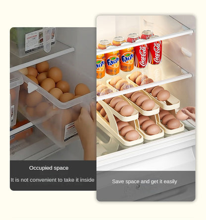 Double-Layer Egg Dispenser Automatic Roll-Down Egg Storage Rack