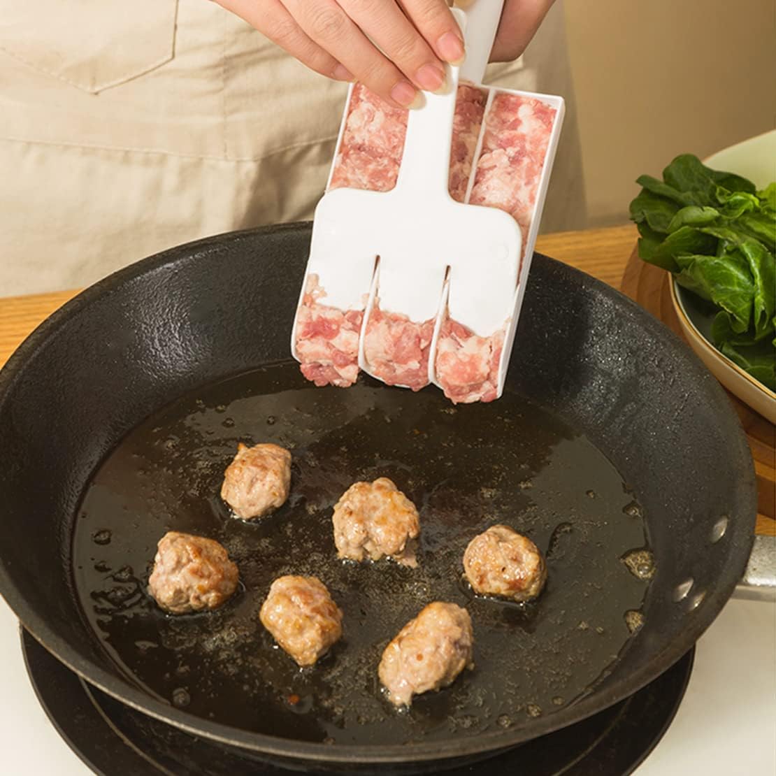 Meat Ball Scoop with Cutting Spade (Non-Stick)