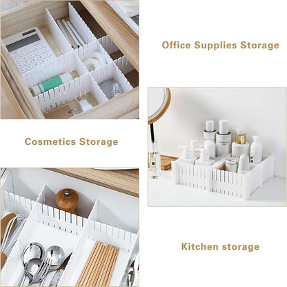 Adjustable Plastic Grid Drawer Organizer (6pcs Set)