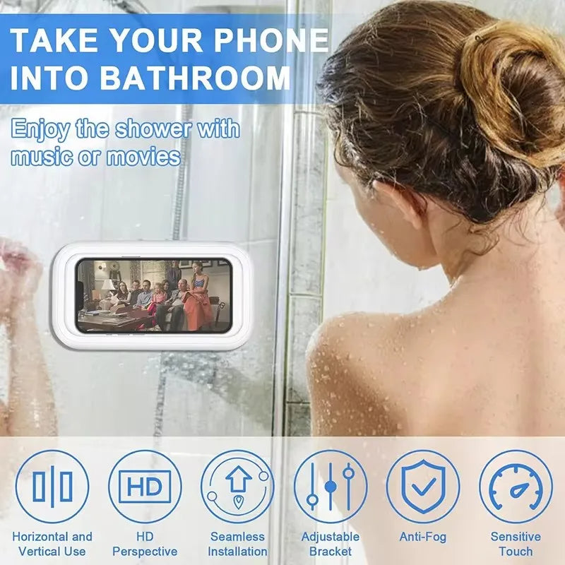 Waterproof Shower Phone Holder (360° Rotation, Wall Mount)