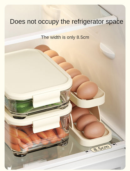 Double-Layer Egg Dispenser Automatic Roll-Down Egg Storage Rack