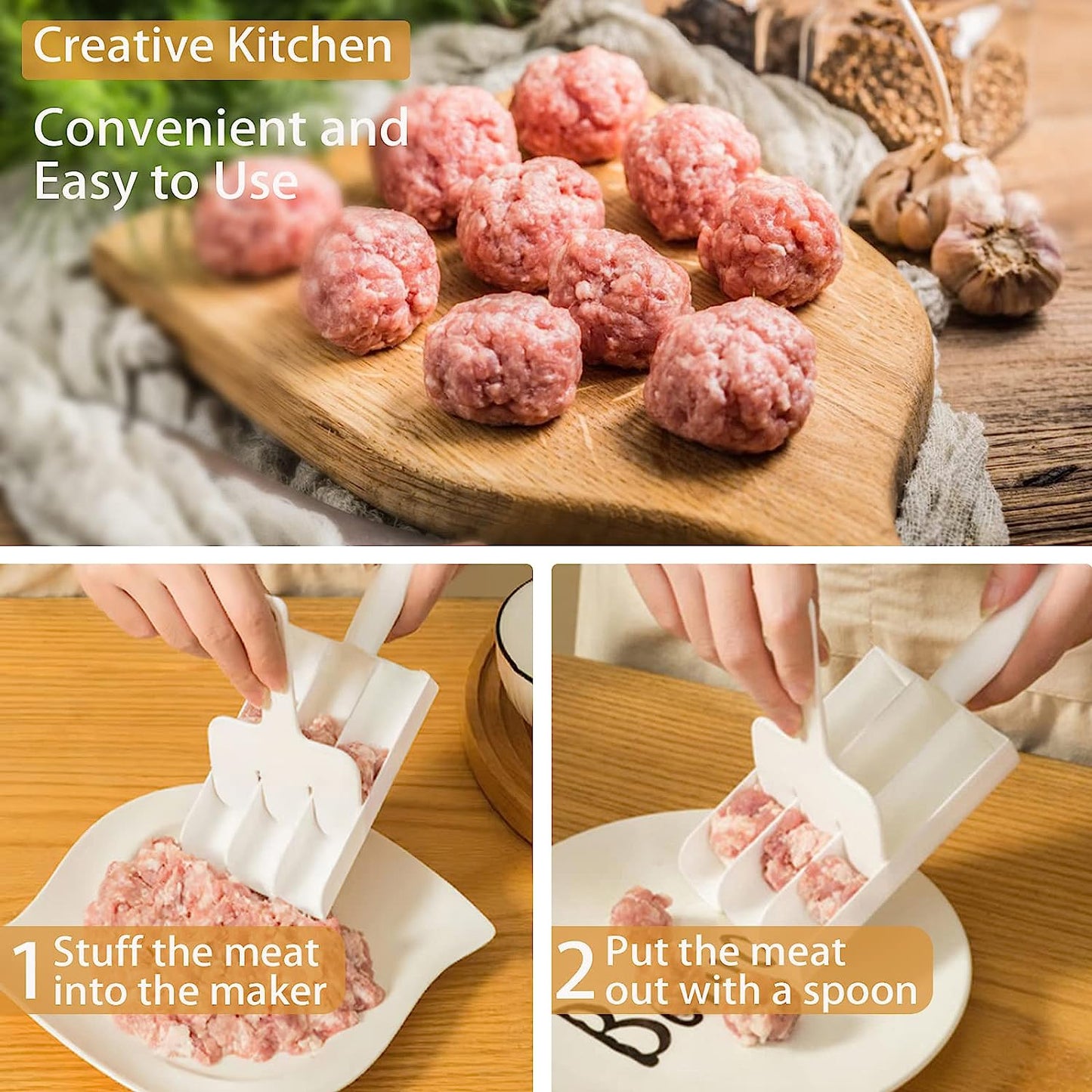 Meat Ball Scoop with Cutting Spade (Non-Stick)