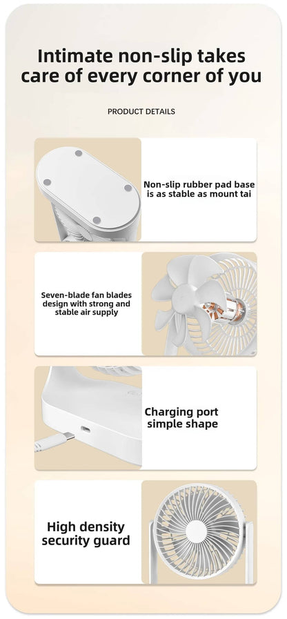 Double-Head High Wind Air Circulation Desktop Fan Portable Double-Layer Cooling Fan
