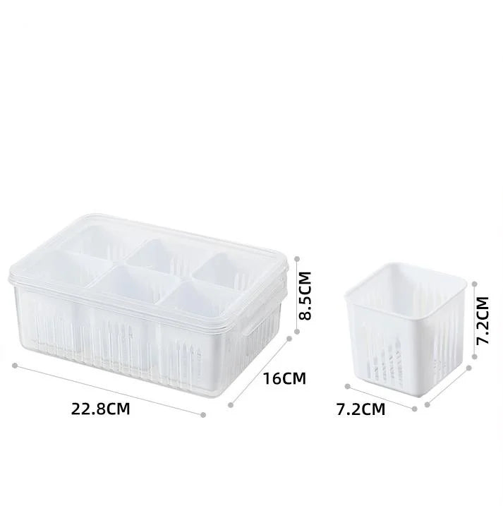 6-Grid Refrigerator Organizer Storage Box