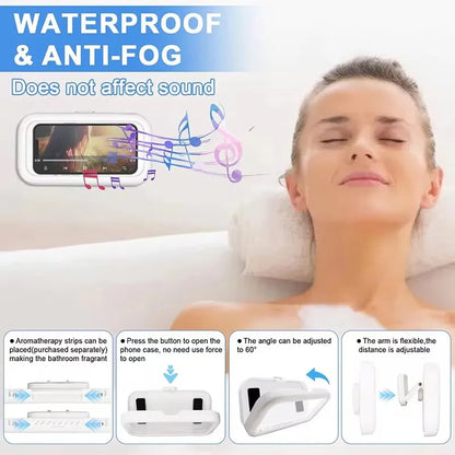 Waterproof Shower Phone Holder (360° Rotation, Wall Mount)