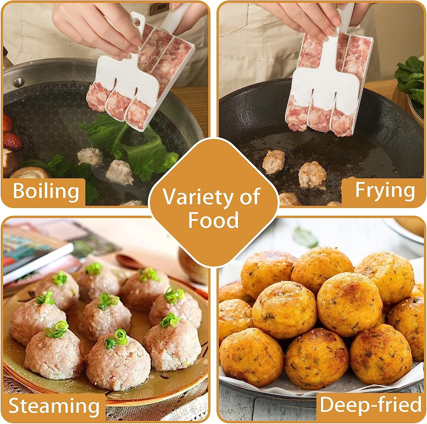 Meat Ball Scoop with Cutting Spade (Non-Stick)