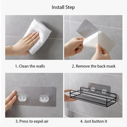 Iron Frame Punch Free Storage Organizer Shelf (2pcs Set)
