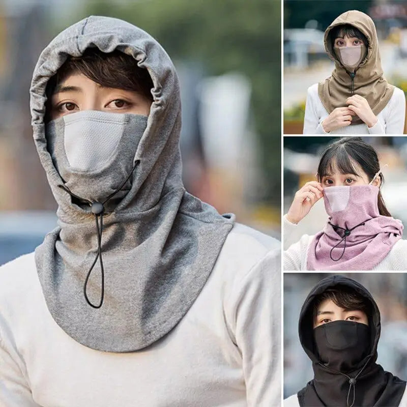 Windproof Cycling Face Cover With Hat (Bike Hooded Mask)