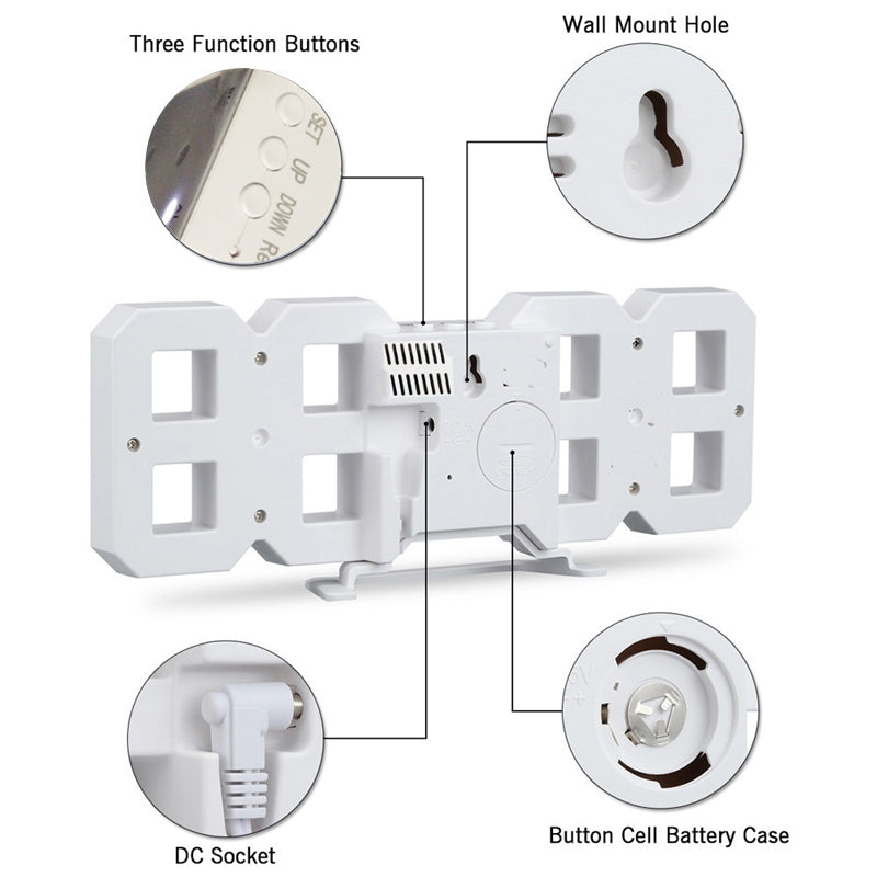 3D Digital Wall Clock LED Table Clock