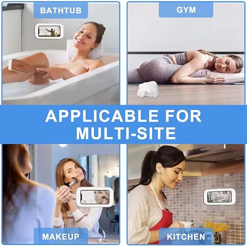 Waterproof Shower Phone Holder (360° Rotation, Wall Mount)