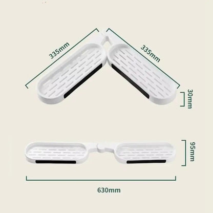 180° Corner Rotating Wall-mounted Bathroom Organizer Storage Rack