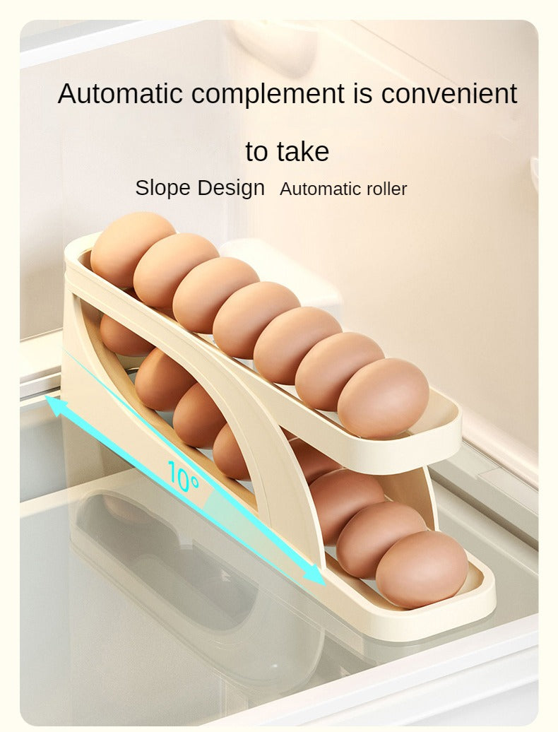 Double-Layer Egg Dispenser Automatic Roll-Down Egg Storage Rack