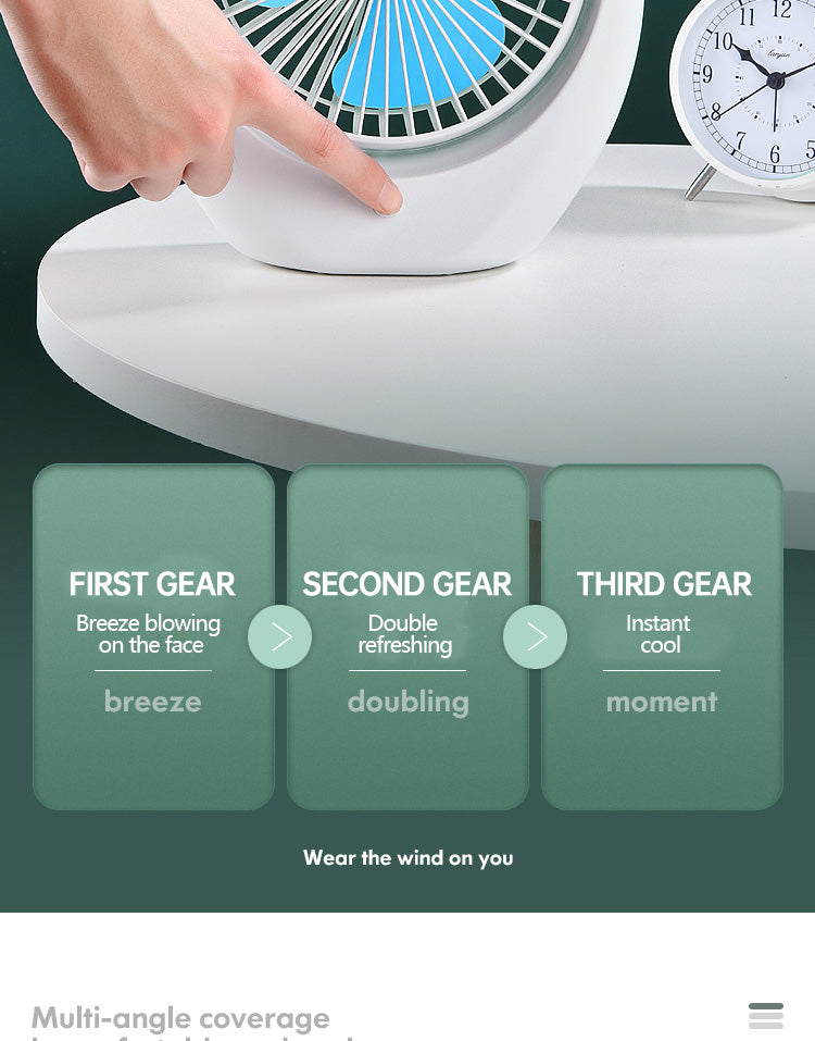 Quiet Cool Mini Portable Desk Fan