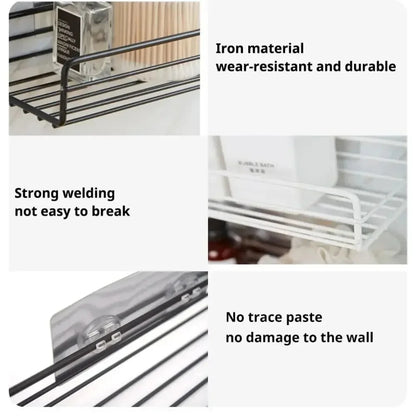 Iron Frame Punch Free Storage Organizer Shelf (2pcs Set)