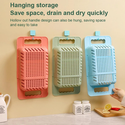 Over the Sink Collapsible Colander Strainer Expandable Basket